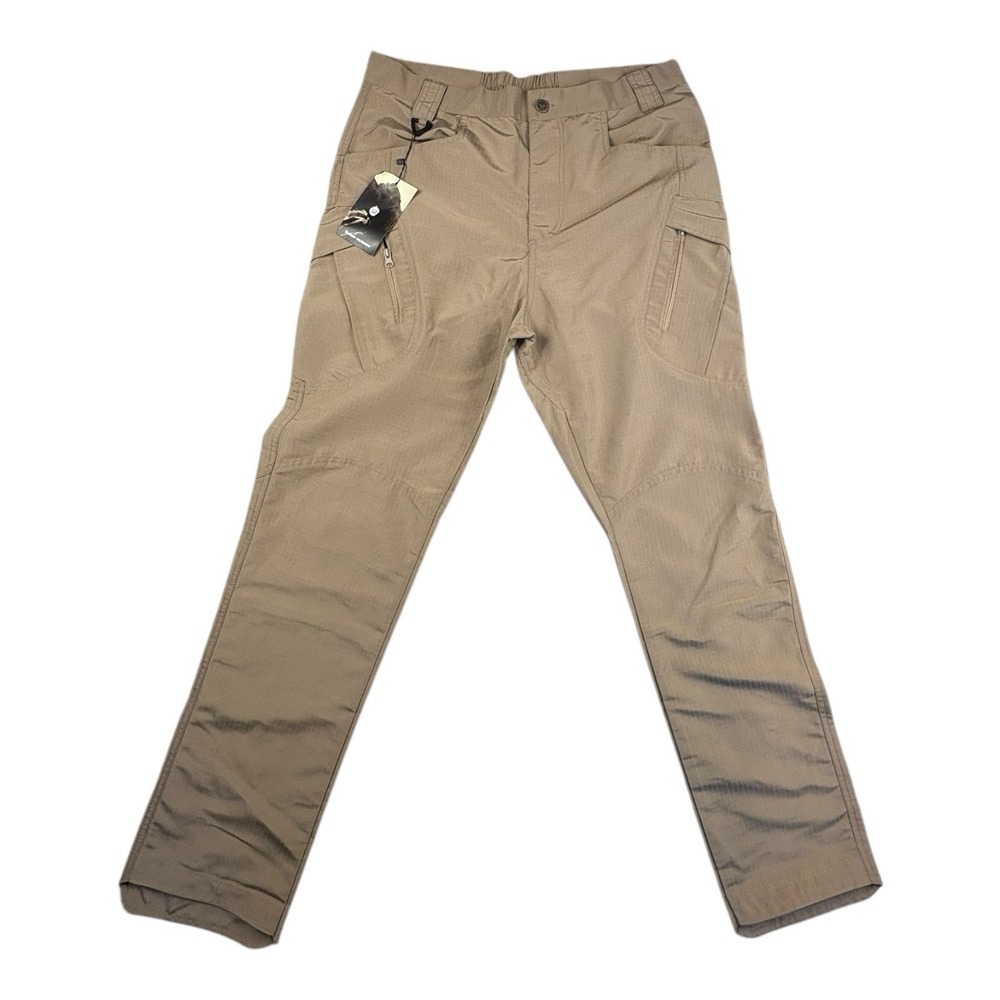 Tactical Outdoor Hiking Pants XL Khaki Ripstop Zip Pockets NWT